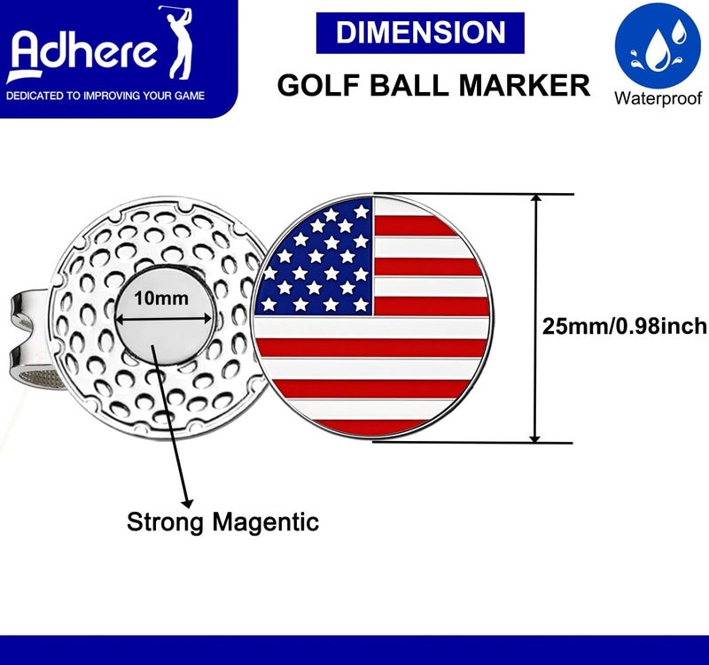 Adhere Golf Ball Markers Personlized Logo Enamel with A Strong Magnetic Hat Clips A Premium Golf Gifts for Golfer - Image 2